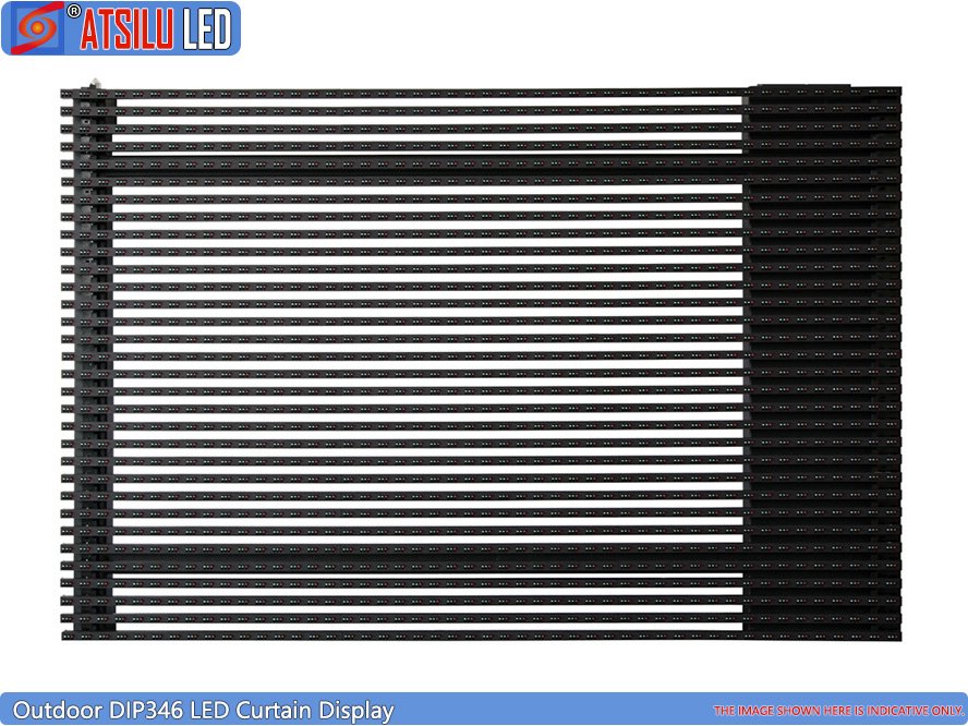 P15.6mm LED Facade Curtain Display LED Cabinet